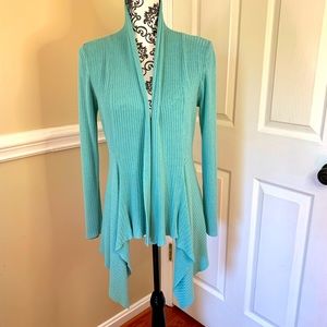 Belladini open cardigan, knitted/ fitted, turquoise color, size XL